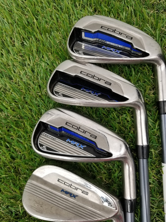 2016 COBRA KING MAX CLUB SET 4HY,6HY,7-9,GW LITE FLEX MATIRIX WHITE TIE X4 FAIR