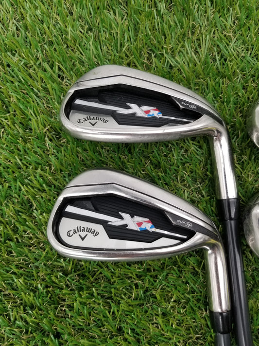 2015 CALLAWAY XR IRON SET 8I-PW,GW SENIOR PROJECT X 55G GOOD