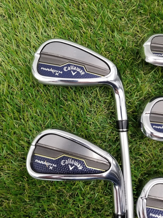 2023 CALLAWAY PARADYM X IRON SET 7I-PW,GW SENIOR ALDILA ASCENT 50 GOOD