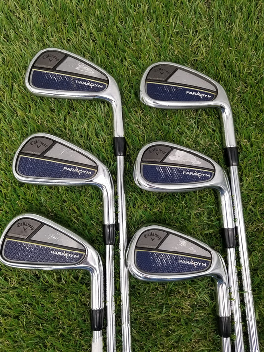 2023 CALLAWAY PARADYM IRON SET 5-PW STIFF KBS TOUR 120 GOOD