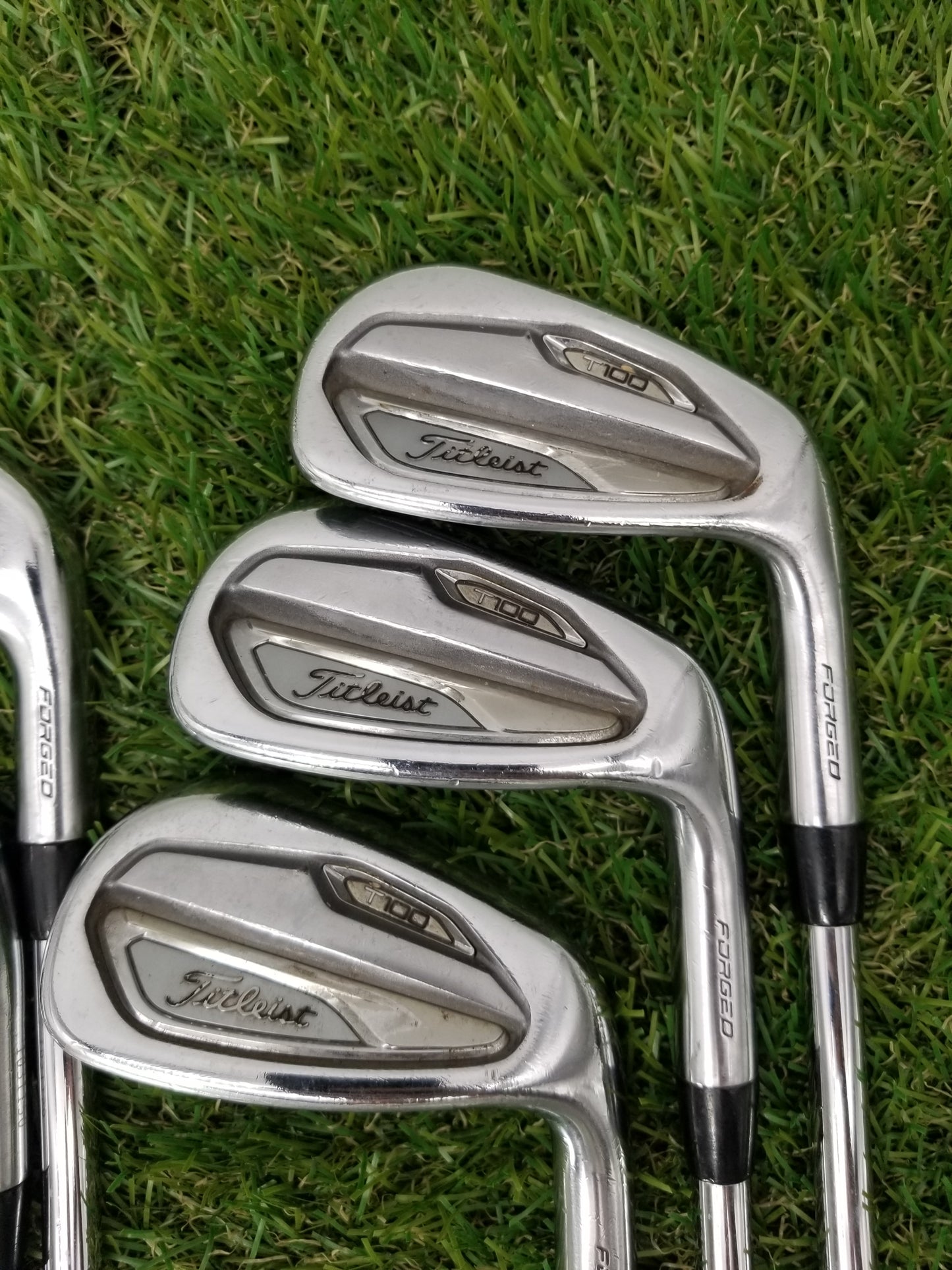 2019 TITLEIST T100 IRON SET 5-PW STIFF TRUE TEMPER AMT BLACK S300 GOOD