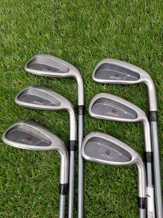 TAYLORMADE 200 IRON SET 6-PW,SW LITE FLEX TAYLORMADE GRAPHITE L-60 FAIR