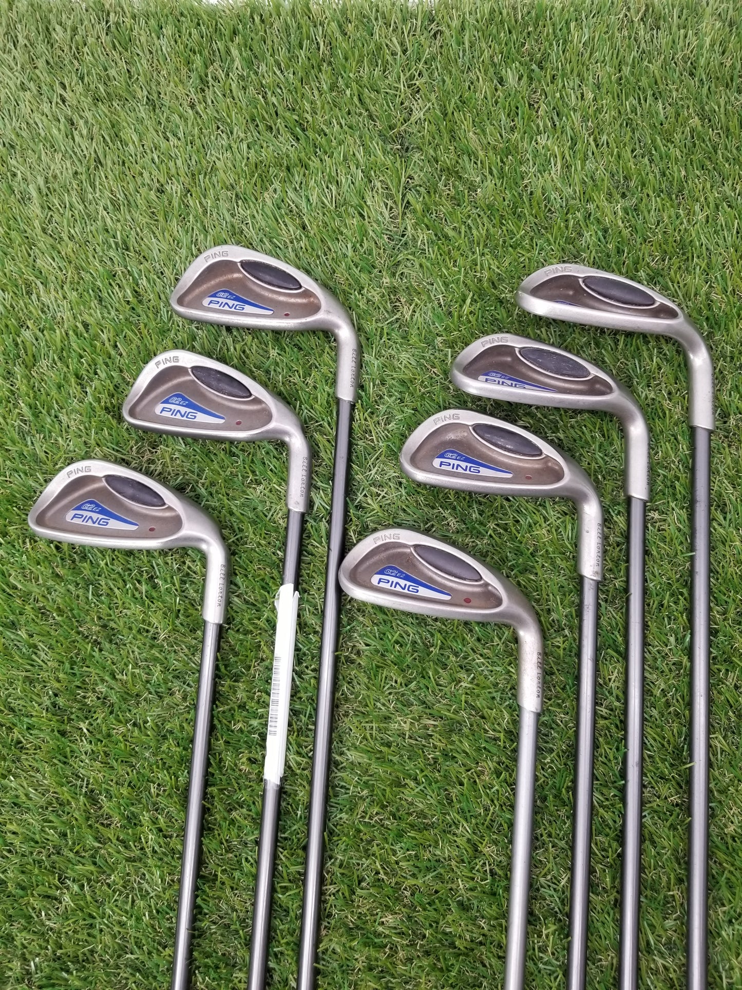 2003 PING G2 EZ IRON SET 6-PW,UW,SW MAROON DOT SOFT REGULAR PING TFC100 GOOD