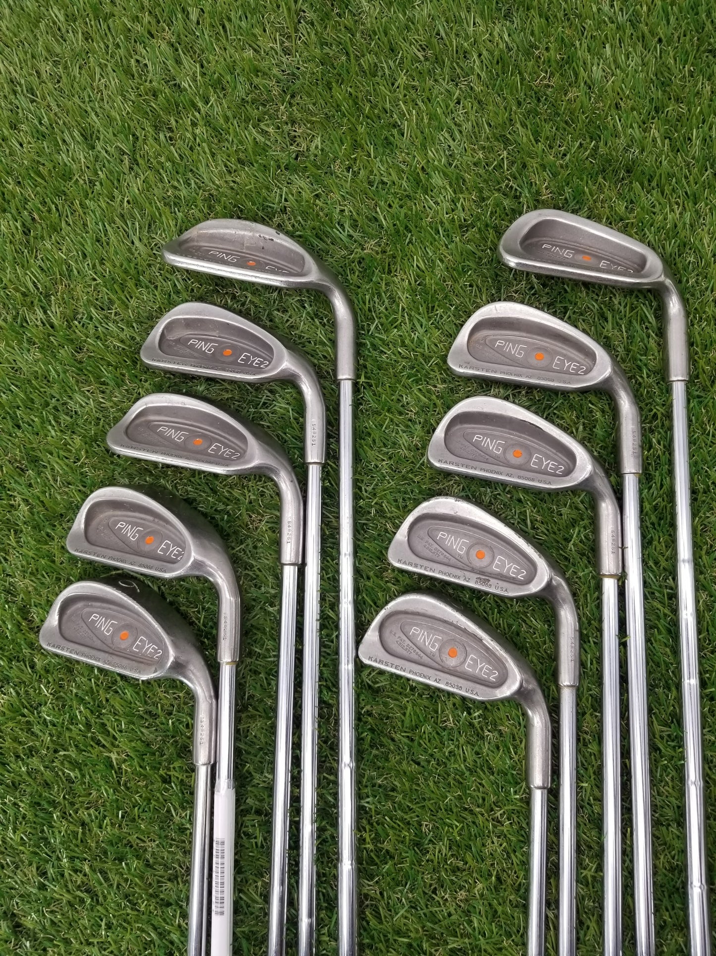 PING EYE 2 IRON SET 2-PW,SW REGULAR PING KATRSEN STEEL SHAFT ORANGE DOT FAIR