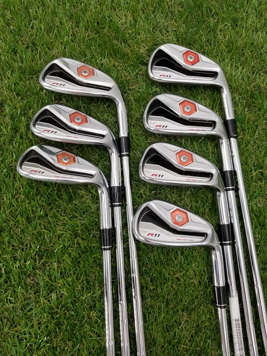 2011 TAYLORMADE R11 IRON SET 5-PW,AW STIFF KBS 90 GOOD