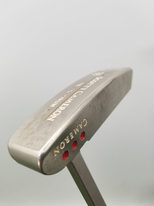 SCOTTY CAMERON PRO PLATINUM NEWPORT MID SLANT PUTTER 34.5" +HC VERYGOOD