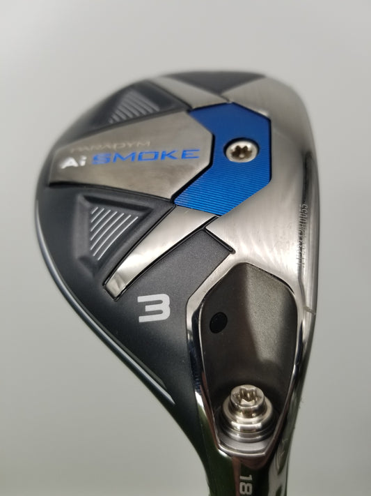 2024 CALLAWAY PARADYM AI SMOKE 3 HYBRID 18* REGULAR CYPHER SIXTY +HC VERYGOOD