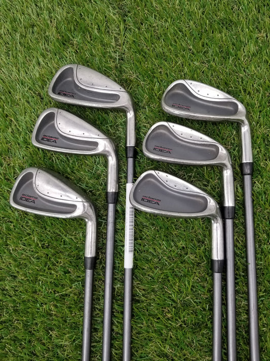 2003 ADAMS IDEA IRON SET 5-PW SENIOR ALDILA SUPERSHAFT HIGH LAUNCH FAIR