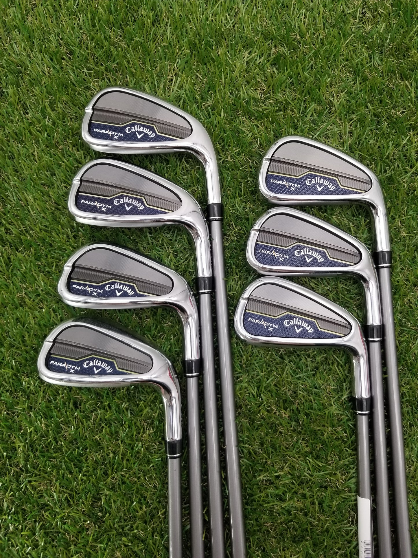 2023 CALLAWAY PARADYM X IRON SET 5-PW,AW REGULAR PROJECTX HZRDUS GEN 4 65G GOOD