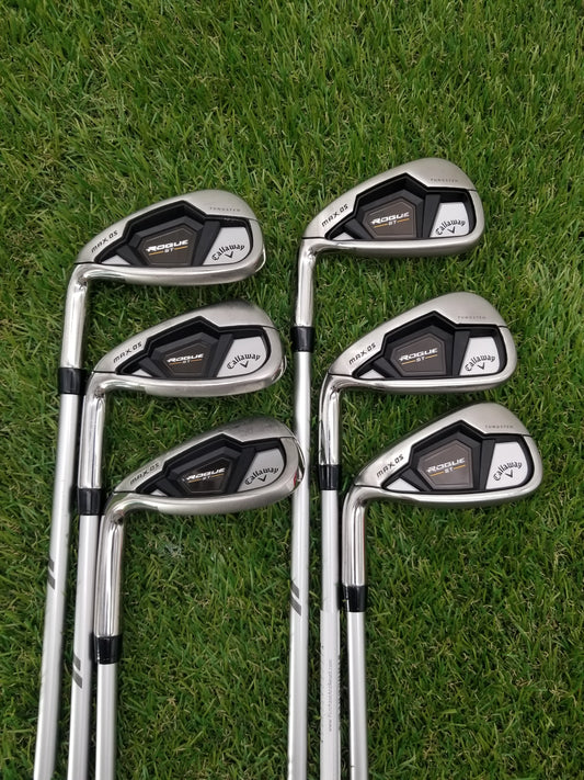 LEFTY 2022 CALLAWAY ROGUE ST MAX OS IRON SET 6-PW,SW LADIES ALDILA ASCENT GOOD