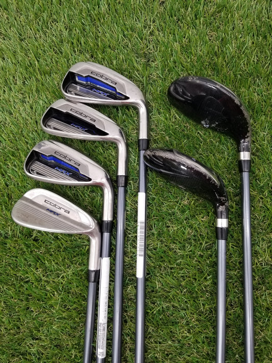 2016 COBRA KING MAX CLUB SET 4HY,6HY,7-9,GW LITE FLEX MATIRIX WHITE TIE X4 FAIR