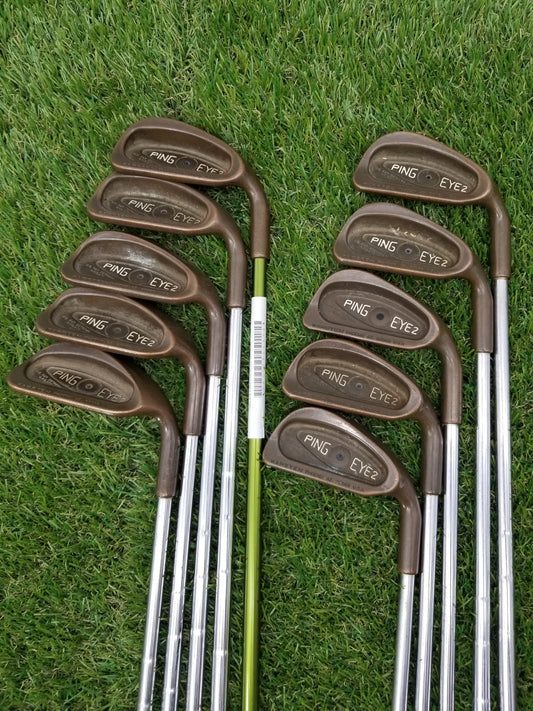 PING EYE 2 BERYLLIUM COPPER IRON SET 2-PW,SW REUGLAR STEEL SHAFT GOOD