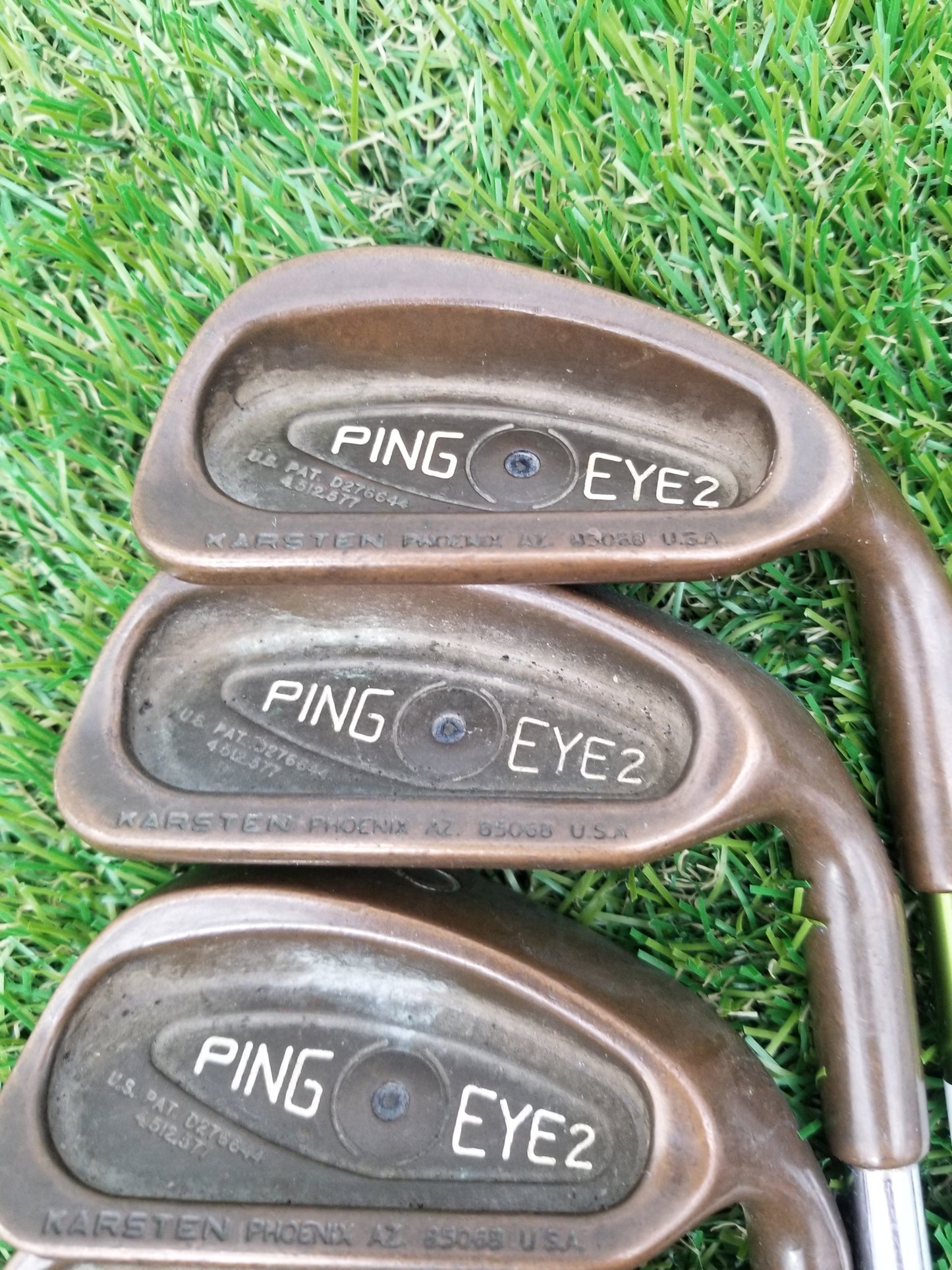 PING EYE 2 BERYLLIUM COPPER IRON SET 2-PW,SW REUGLAR STEEL SHAFT GOOD