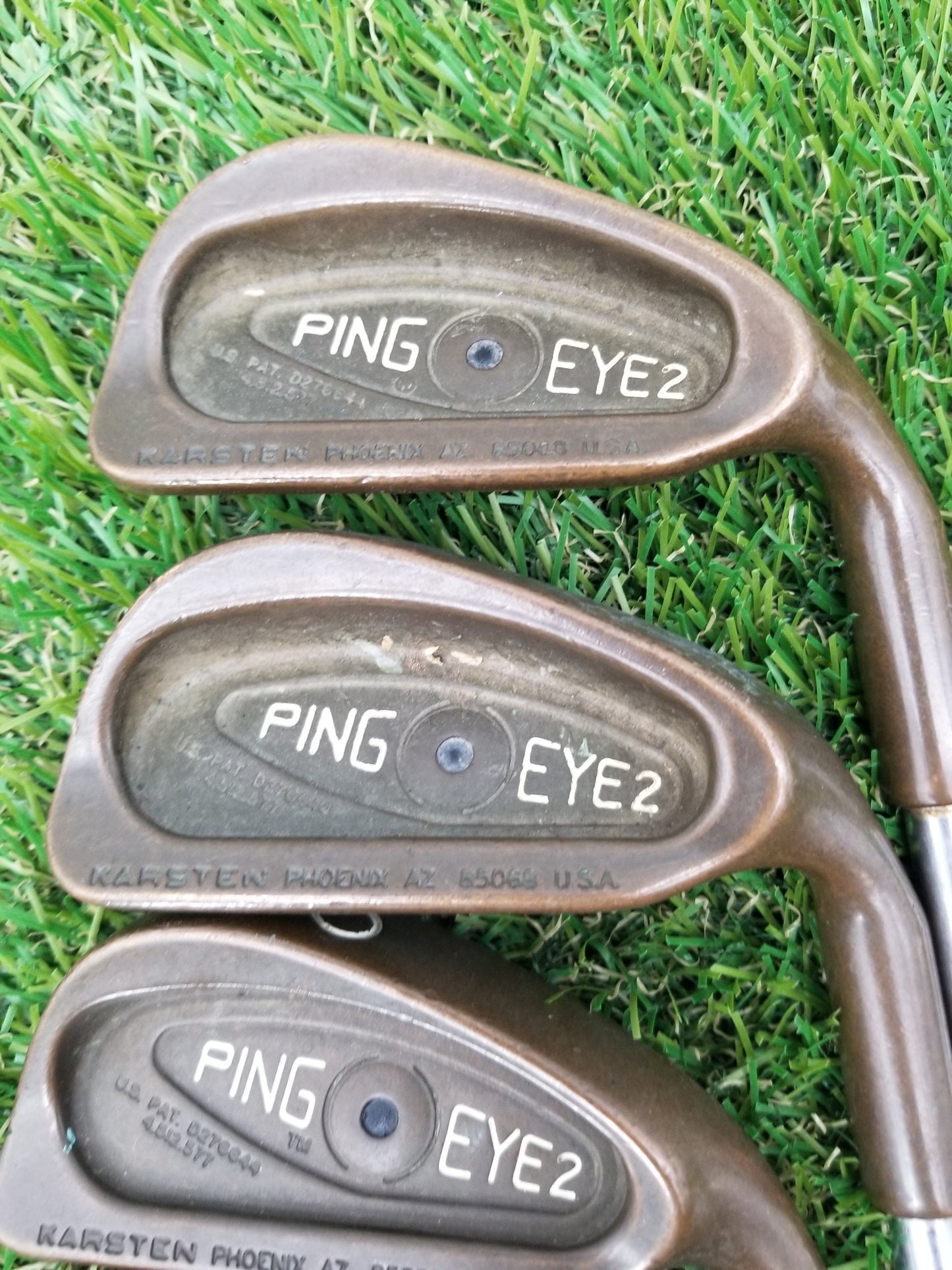 PING EYE 2 BERYLLIUM COPPER IRON SET 2-PW,SW REUGLAR STEEL SHAFT GOOD