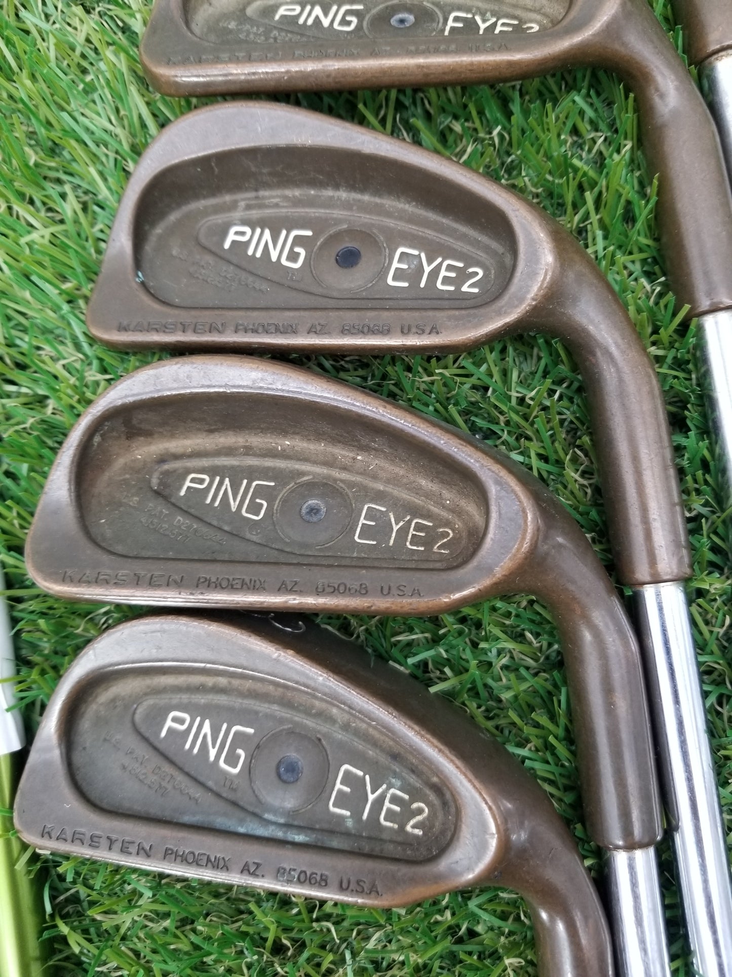 PING EYE 2 BERYLLIUM COPPER IRON SET 2-PW,SW REUGLAR STEEL SHAFT GOOD