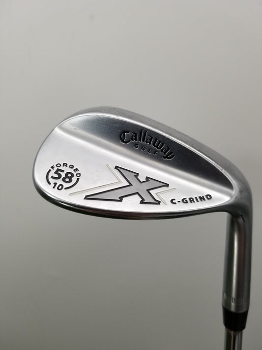 2008 CALLAWAY X FORGED WHITE CHROME WEDGE 58/10C WEDGE FLEX STEEL 36.5" GOOD