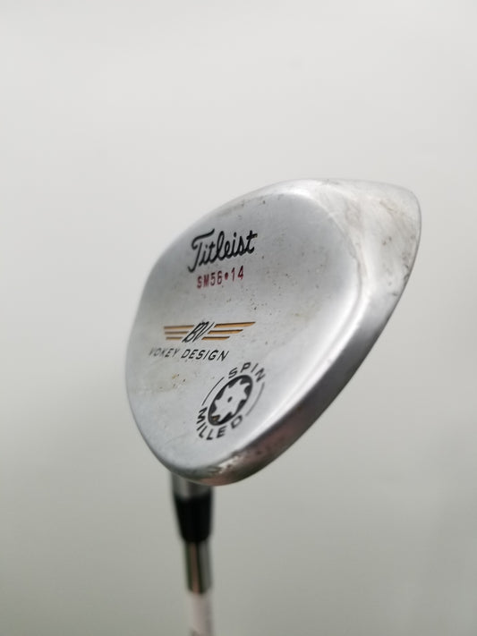 LEFTY 2009 TITLEIST VOKEY SPIN MILLED CHROME WEDGE 56/14 WEDGE FLEX DYNGOLD GOOD