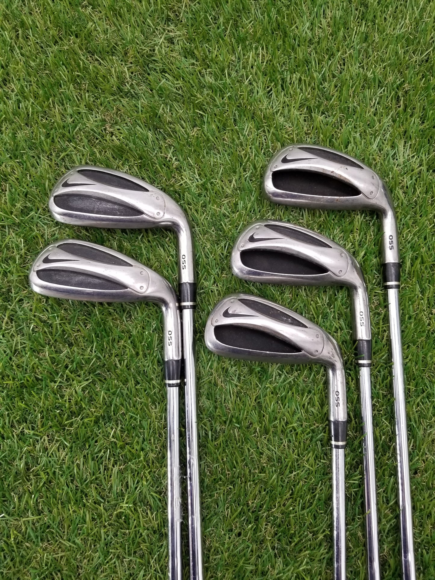 2007 NIKE SLINGSHOT OSS IRON SET 5-PW (NO 9I) STIFF TRUE TEMPER SPEEDSTEP GOOD