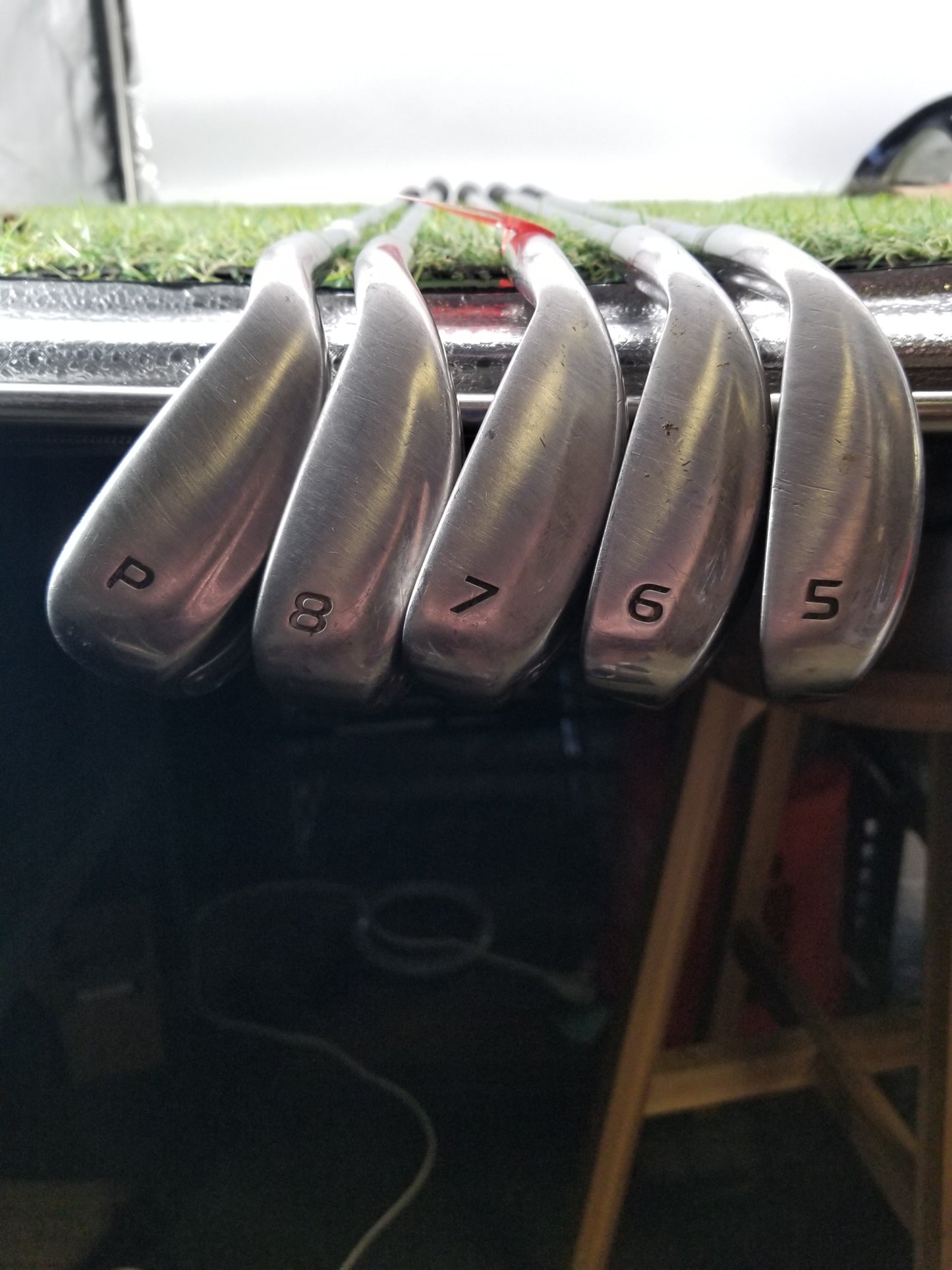 2007 NIKE SLINGSHOT OSS IRON SET 5-PW (NO 9I) STIFF TRUE TEMPER SPEEDSTEP GOOD