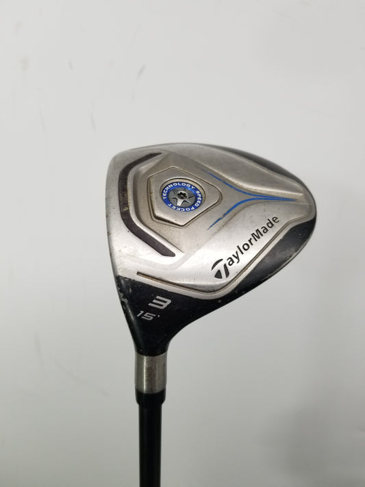 LEFTY 2013 TAYLORMADE JETSPEED 3 WOOD 15* STIFF MATRIX VELOXT 69G FAIR