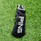 PING PREMIUM BLACK LEATHER BLADE PUTTER HEADCOVER VERYGOOD