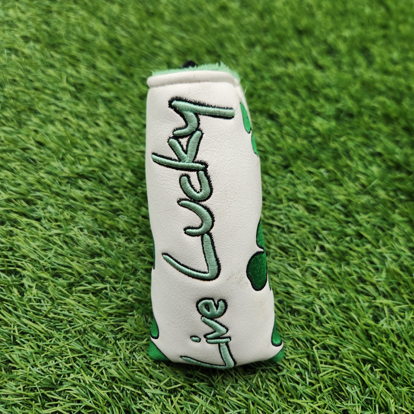 BLACK CLOVER LIVE LUCKY GREEN BLADE PUTTER HEADCOVER VERYGOOD