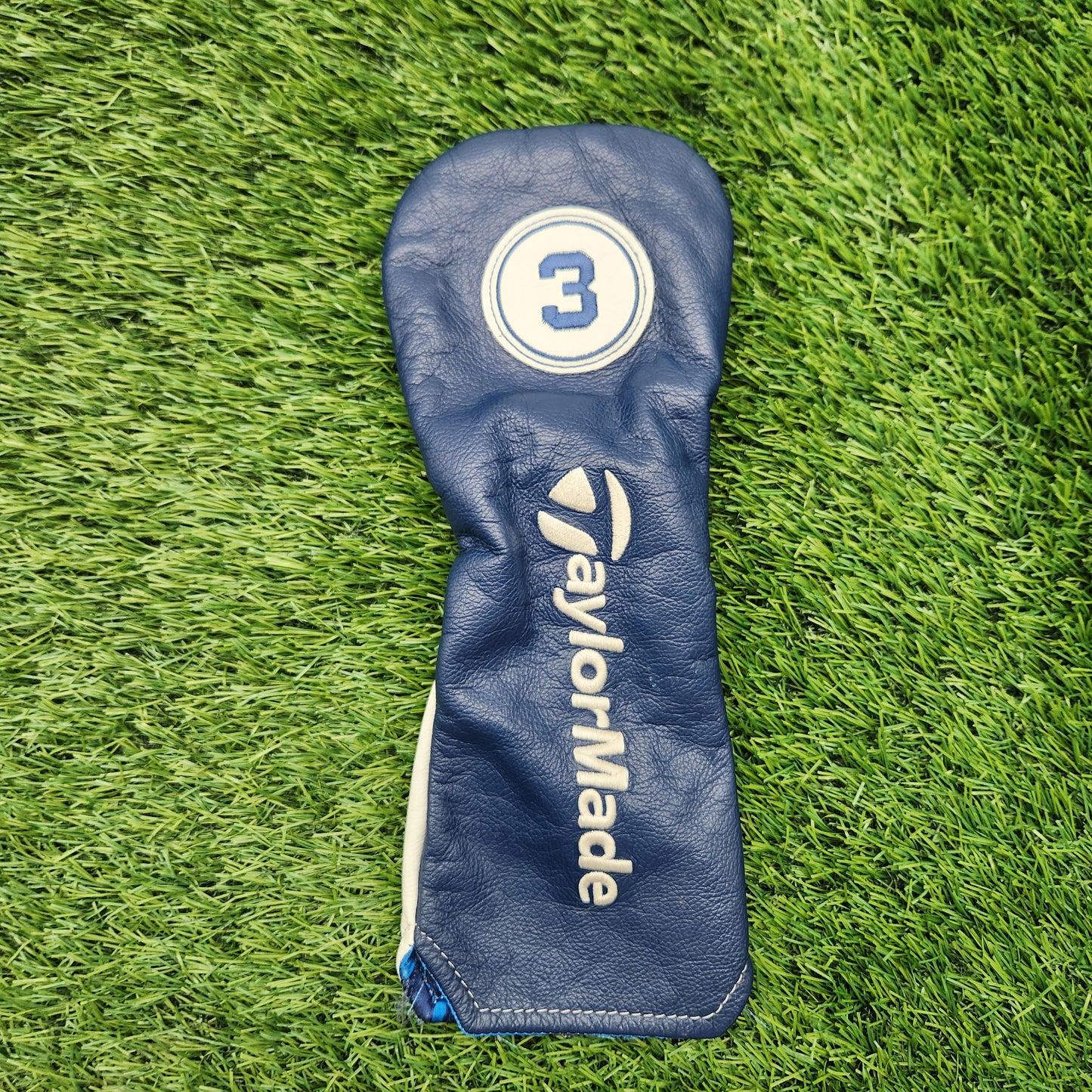 TAYLORMADE BLUE LEATHER FAIRWAY HEADCOVER VERYGOOD