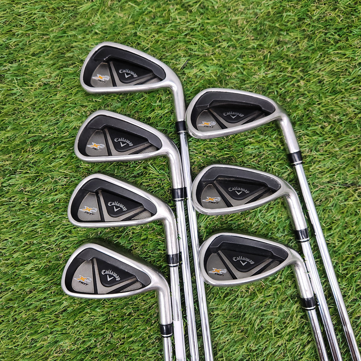 2013 CALLAWAY X2 HOT IRON SET 5-GW REG TT SPEED STEP 85-R GOOD